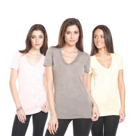 Next Level Ladies Burnout Deep V-Neck Tee