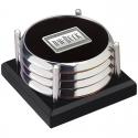 Four Coasters with Black Acrylic Tray