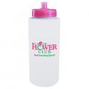 32 oz. Pink Lid Sport Bottle with Push/Pull Lid