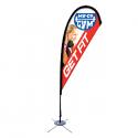 8' Tear Drop Sail Sign w/Scissor base