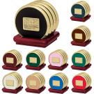 Four Coasters with Solid Cherry Stand