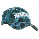 Heavy Cotton Twill Cap w/Camouflage Print