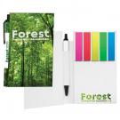 Sticky Note Booklets with Mini Writing Instruments- 3 7/16 x 5 3/16 Booklet w/Adhesive Notepad, Mylar Flags + BIC Clic Stic Mini