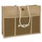 Jute Panel Pocket Tote
