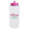 32 oz. Pink Lid Sport Bottle with Push/Pull Lid